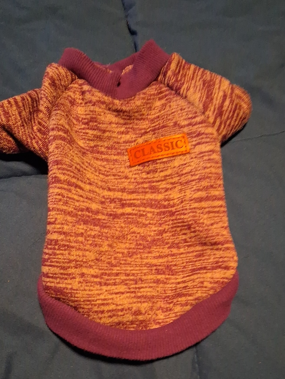 Classic Light Gray & Purple Marled Dog Sweater